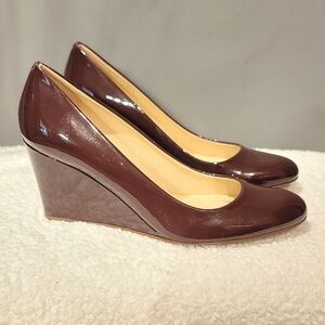 JCREW ITALY Brown Womens Patent Wedge